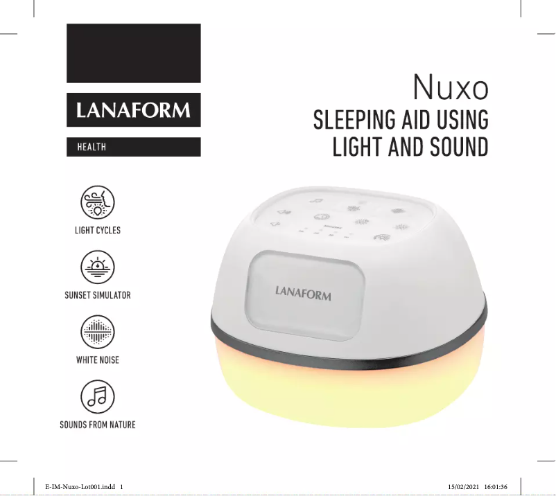 Page n°1 - Manuel utilisateur Lanaform Nuxo