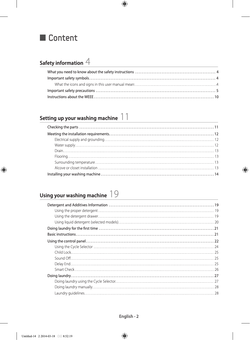 Page n°1 - Guide de démarrage rapide Samsung WF70F5E3P4W