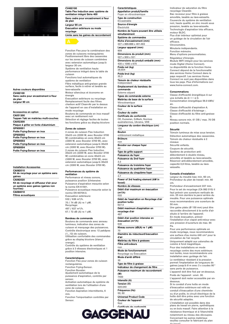 Imagen de la primera página del manual del dispositivo CV492100