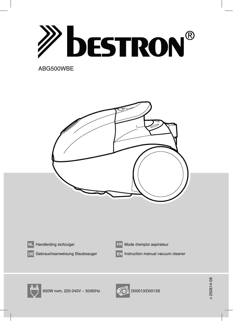 Page n°1 - Manuel utilisateur Bestron ABG500WBE