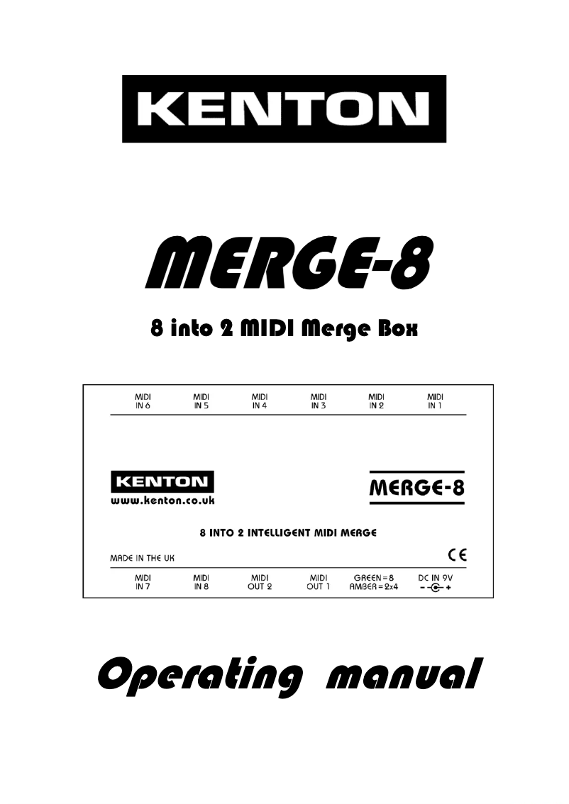 Page n°1 - Manuel utilisateur Kenton MERGE-8