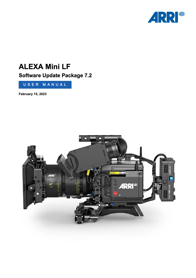 Página 1 del manual Manual de usuario ARRI Alexa Mini LF