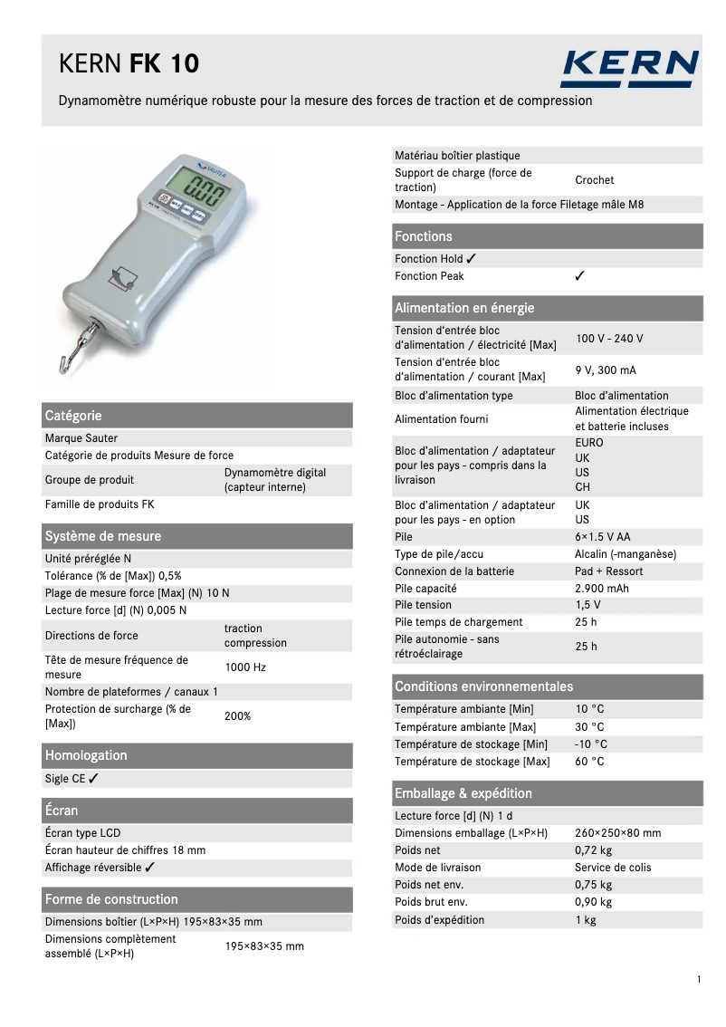 Image de la première page du manuel de l'appareil FK 10