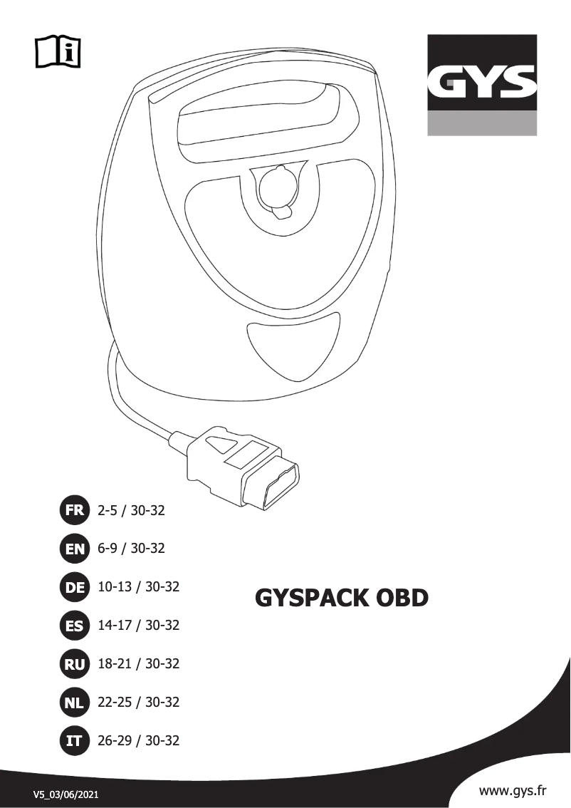 Page n°1 - Manuel utilisateur GYS Gyspack OBD