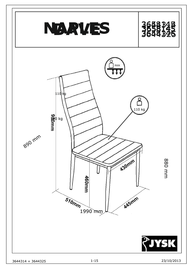 Page n°1 - Manuel utilisateur JYSK Dave