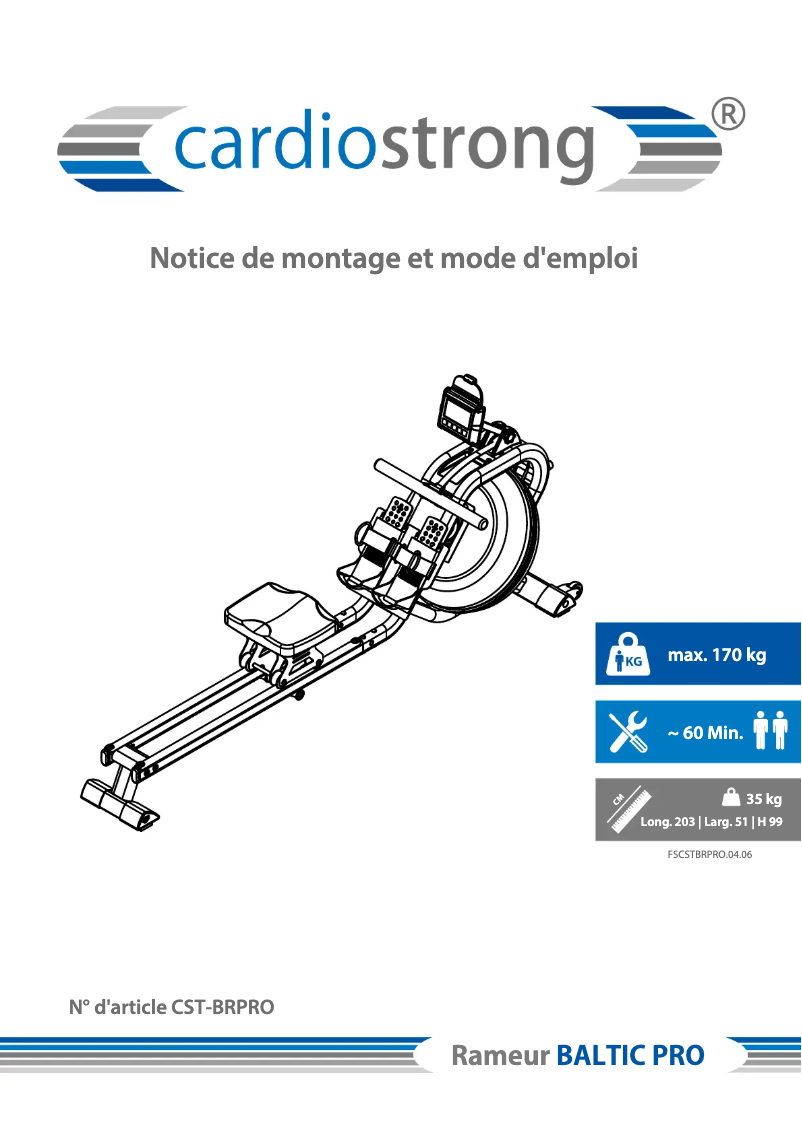 Página 1 del manual Manual de usuario Cardiostrong Baltic Pro