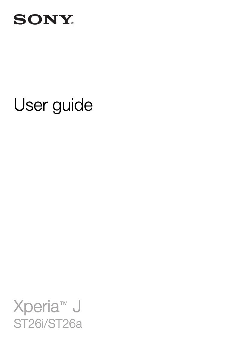 Page 1 de la notice Manuel utilisateur Sony Xperia J