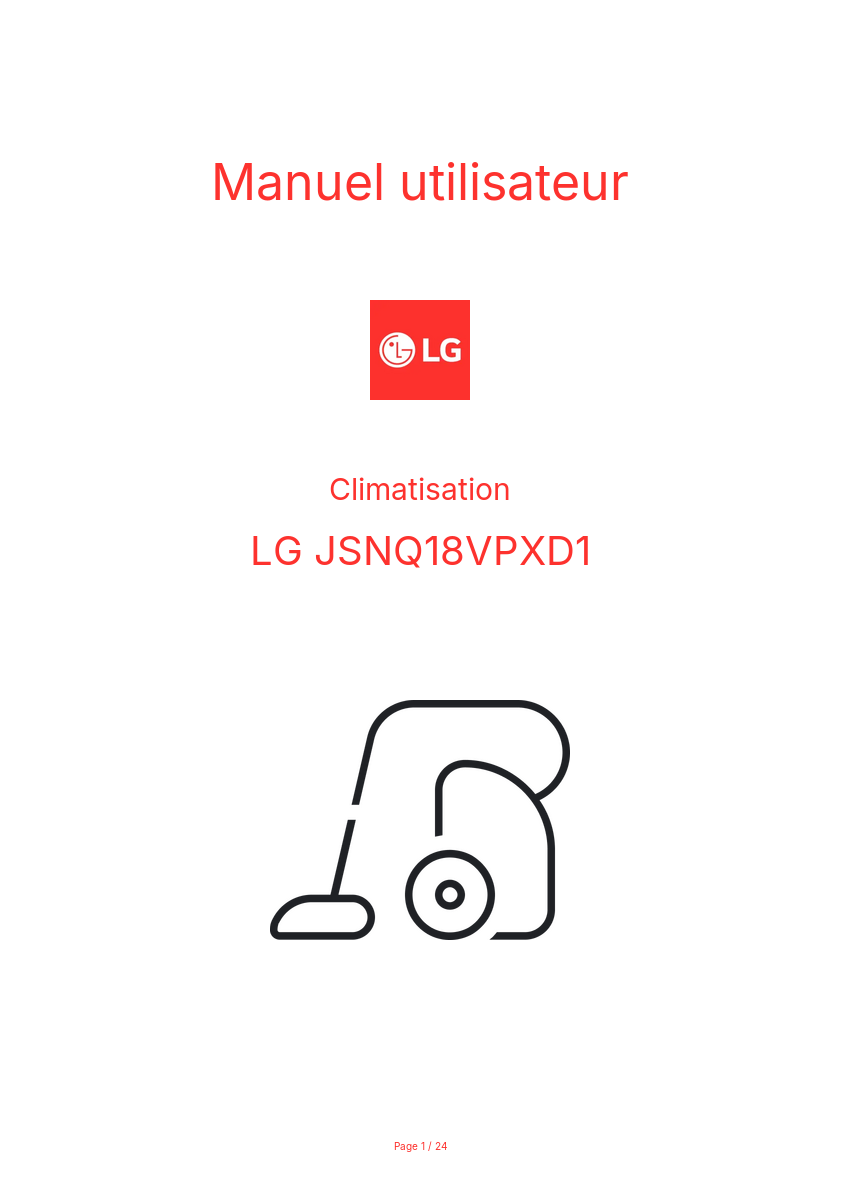 Page n°1 - Manuel utilisateur LG JSNQ18VPXD1