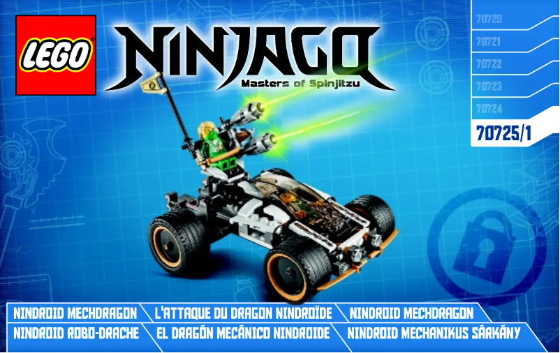 Page 1 de la notice Manuel utilisateur Lego Ninjago 70725