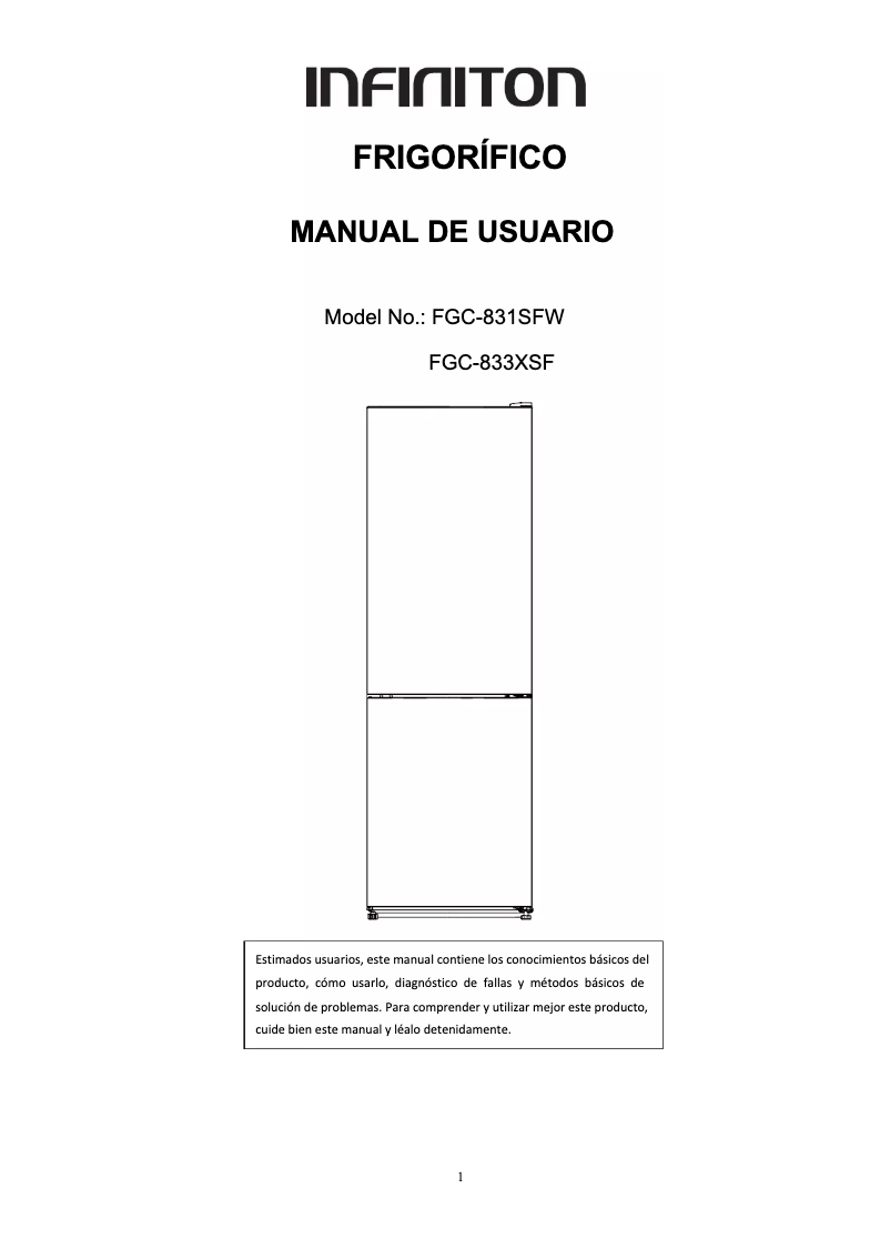 Image de la première page du manuel de l'appareil FGC-831SFW