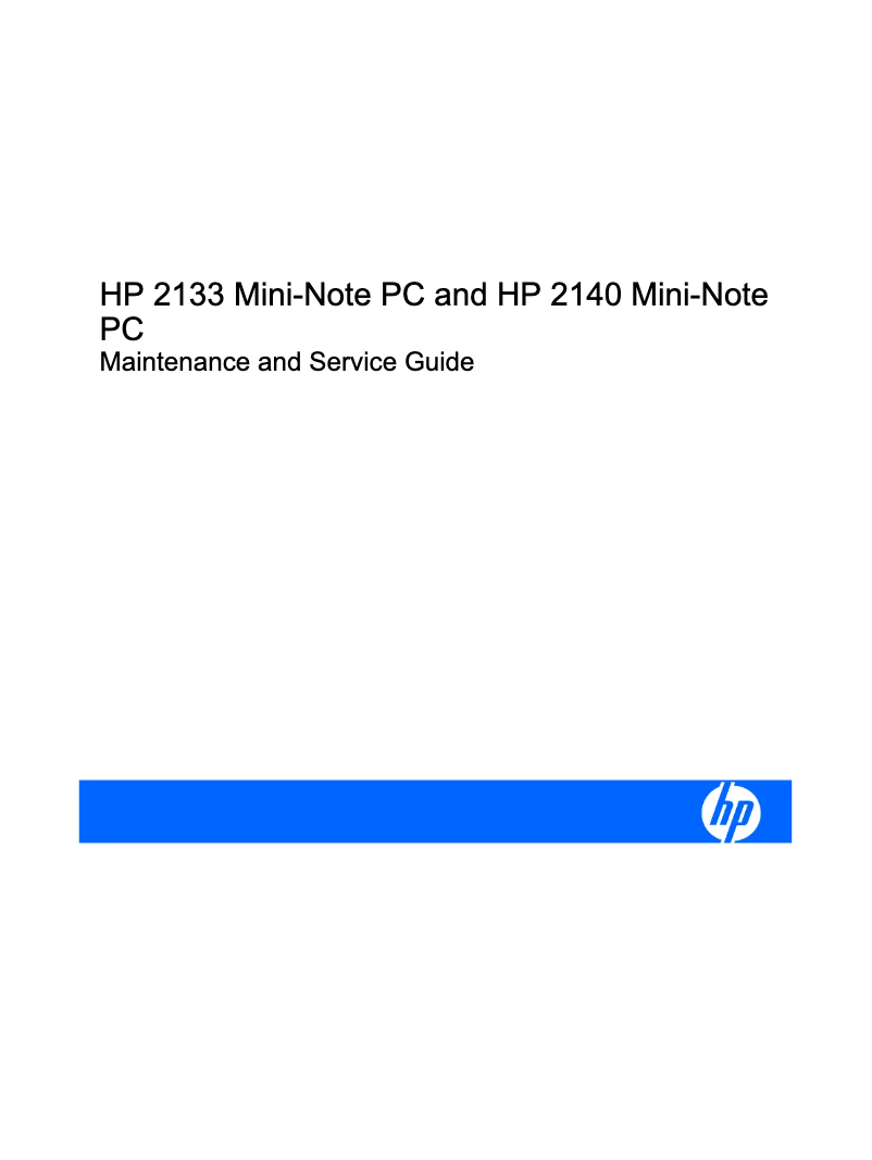 Page 1 de la notice Manuel utilisateur HP Mini 2133