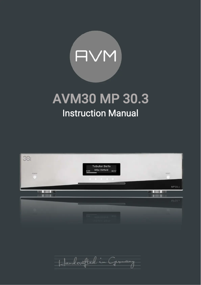 Page 1 de la notice Manuel utilisateur AVM MP 30.3