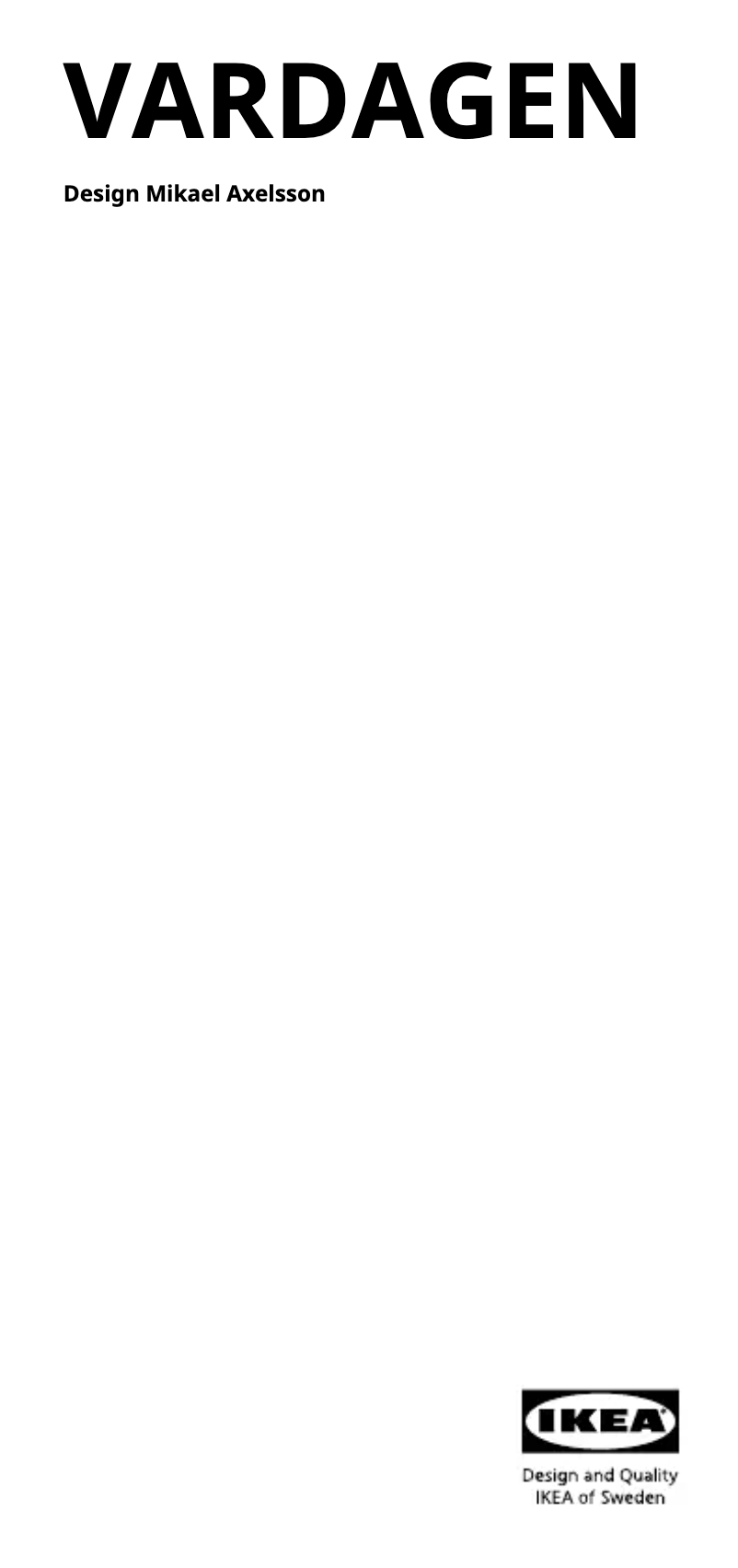 Image de la première page du manuel de l'appareil VARDAGEN 004.380.15