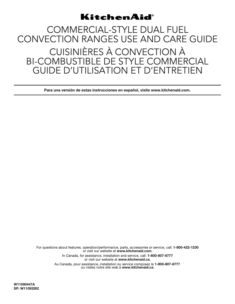 Page n°1 - Manuel utilisateur KitchenAid KDRS407VSS