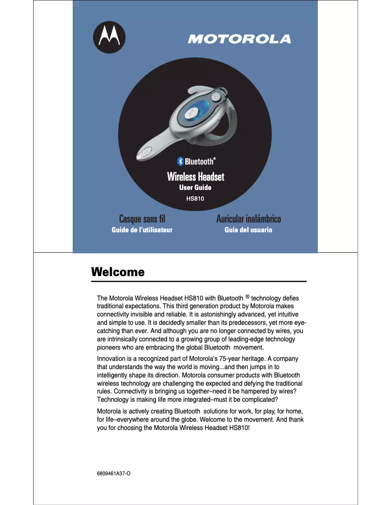 Image de la première page du manuel de l'appareil HS810