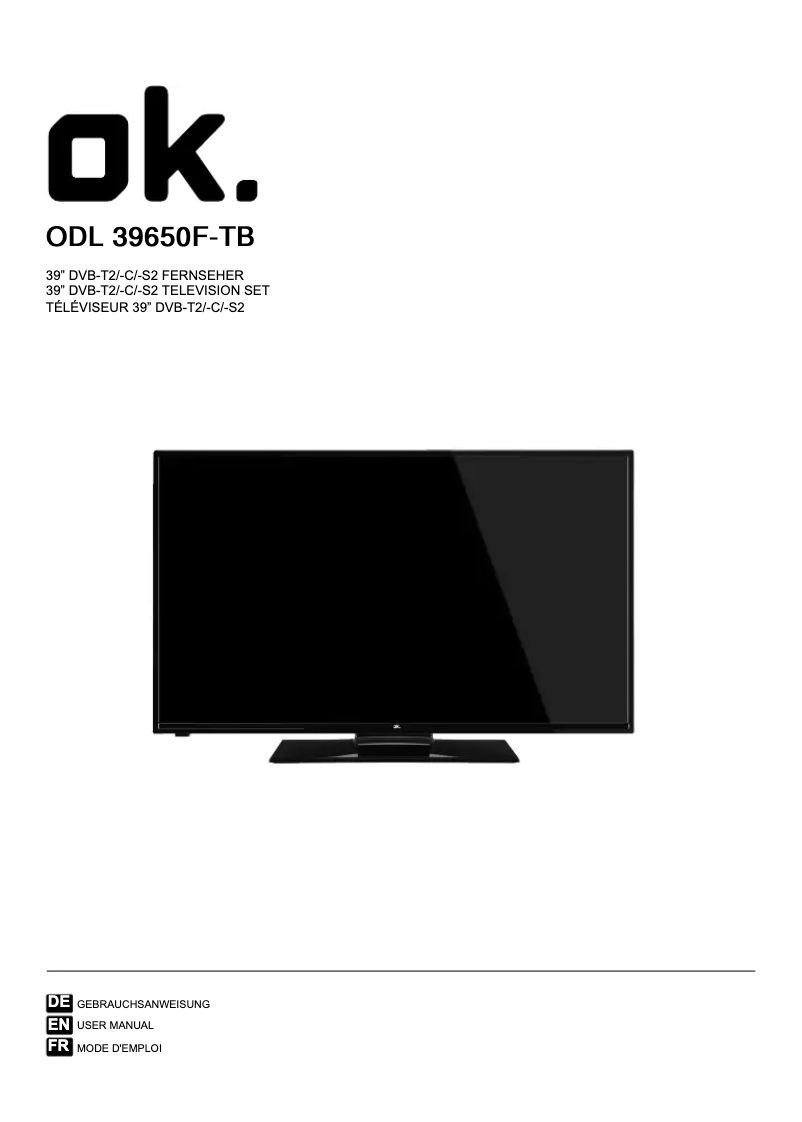 Page n°1 - Manuel utilisateur OK ODL 39650F-TB