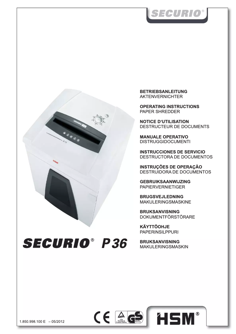 Page n°1 - Manuel utilisateur HSM SECURIO P36 1 x 5mm OMDD