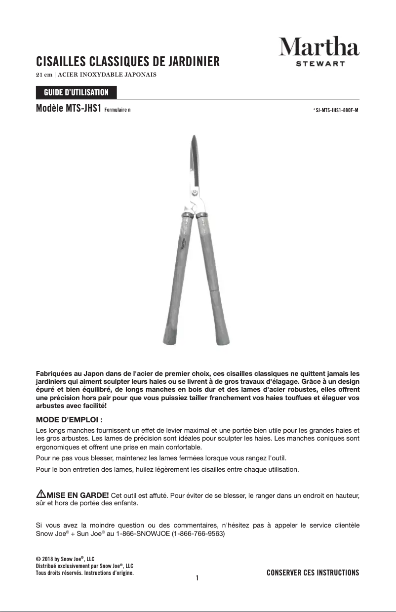 Image de la première page du manuel de l'appareil MTS-JHS1