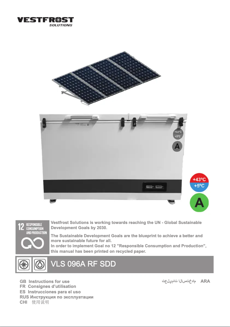 Page n°1 - Manuel utilisateur Vestfrost VLS 096A RF SDD
