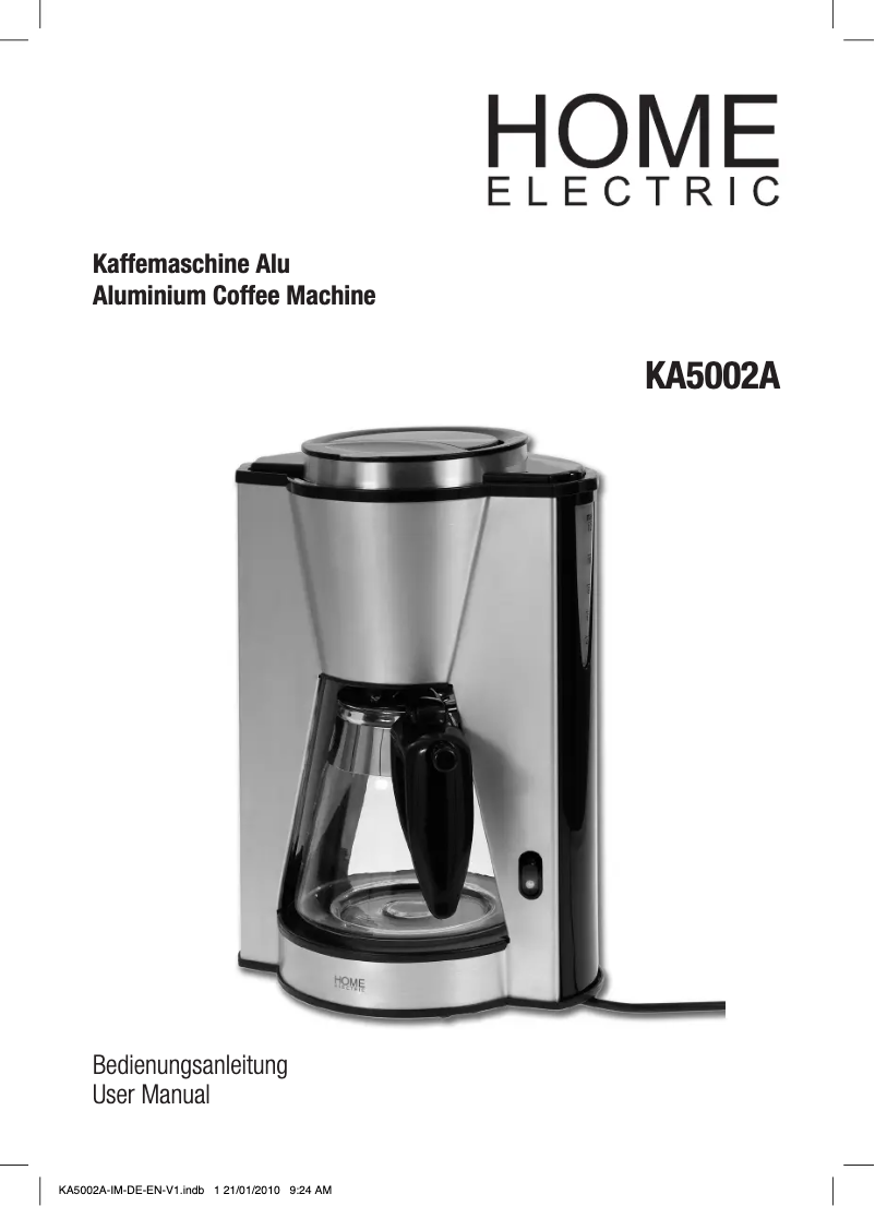Page 1 de la notice Manuel utilisateur Home Electric KA5002A