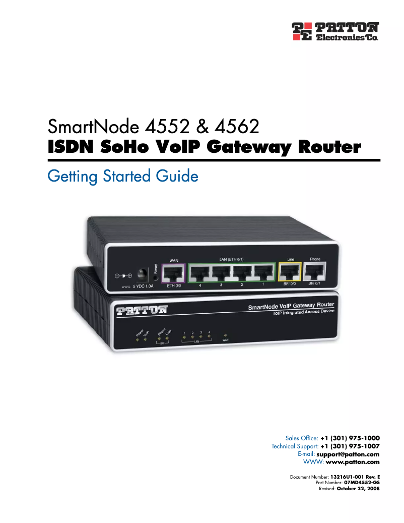 Page n°1 - Manuel utilisateur Patton SmartNode 4562