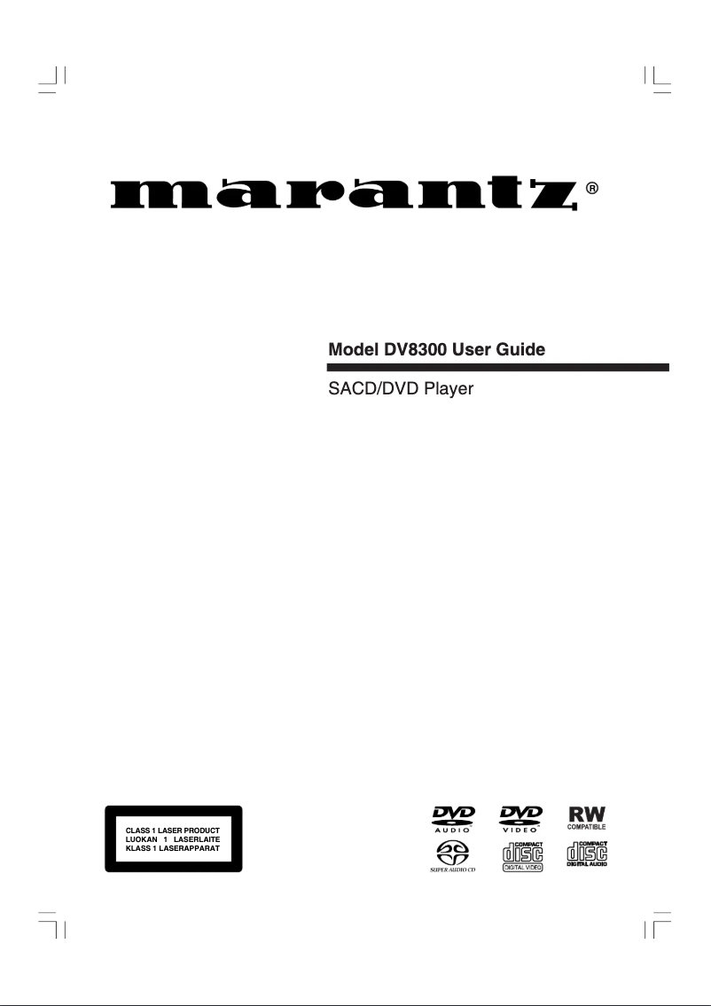 Página 1 del manual Manual de usuario Marantz DV8300