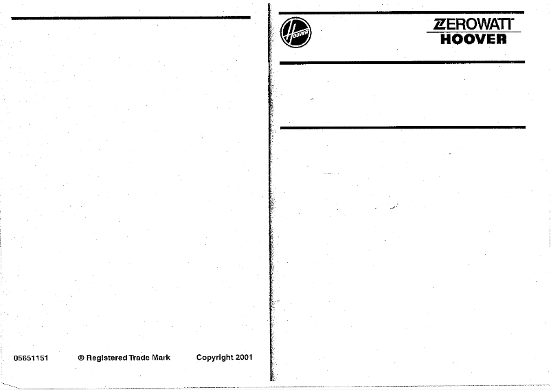 Page 1 de la notice Manuel utilisateur Zerowatt-Hoover AI 1040 PL