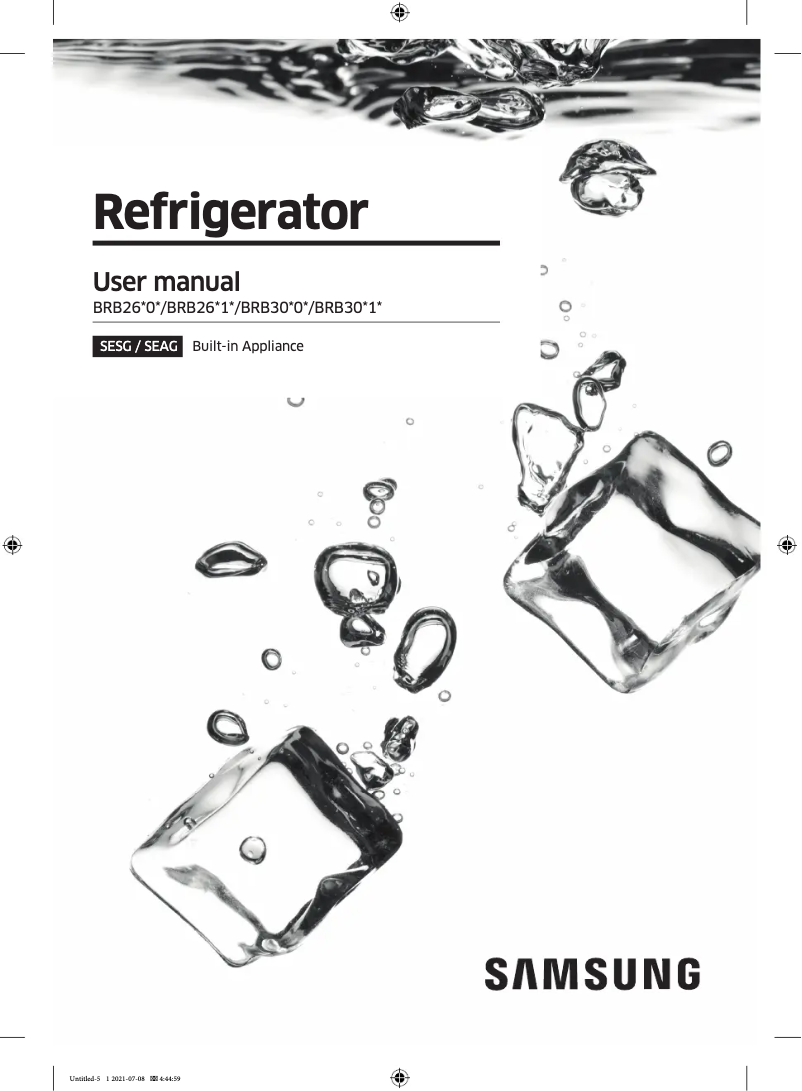 Page 1 de la notice Manuel utilisateur Samsung BRB26612EWW