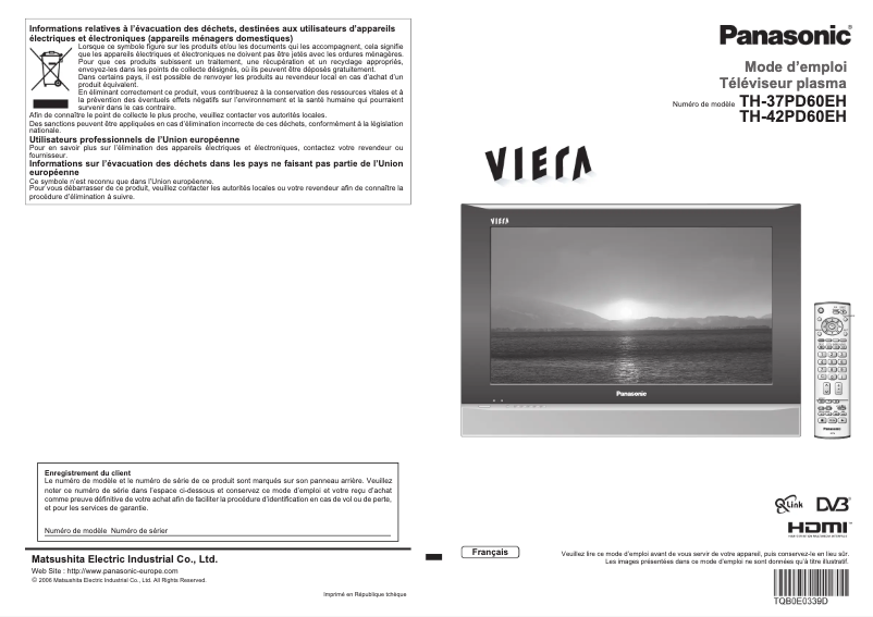 Página 1 del manual Manual de usuario Panasonic TH-42PD60EH