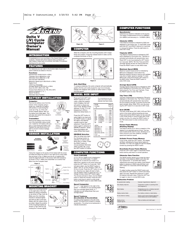 Page 1 de la notice Manuel utilisateur Ascent Delta V