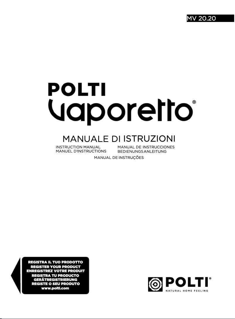 Image de la première page du manuel de l'appareil Vaporetto MV 20.20