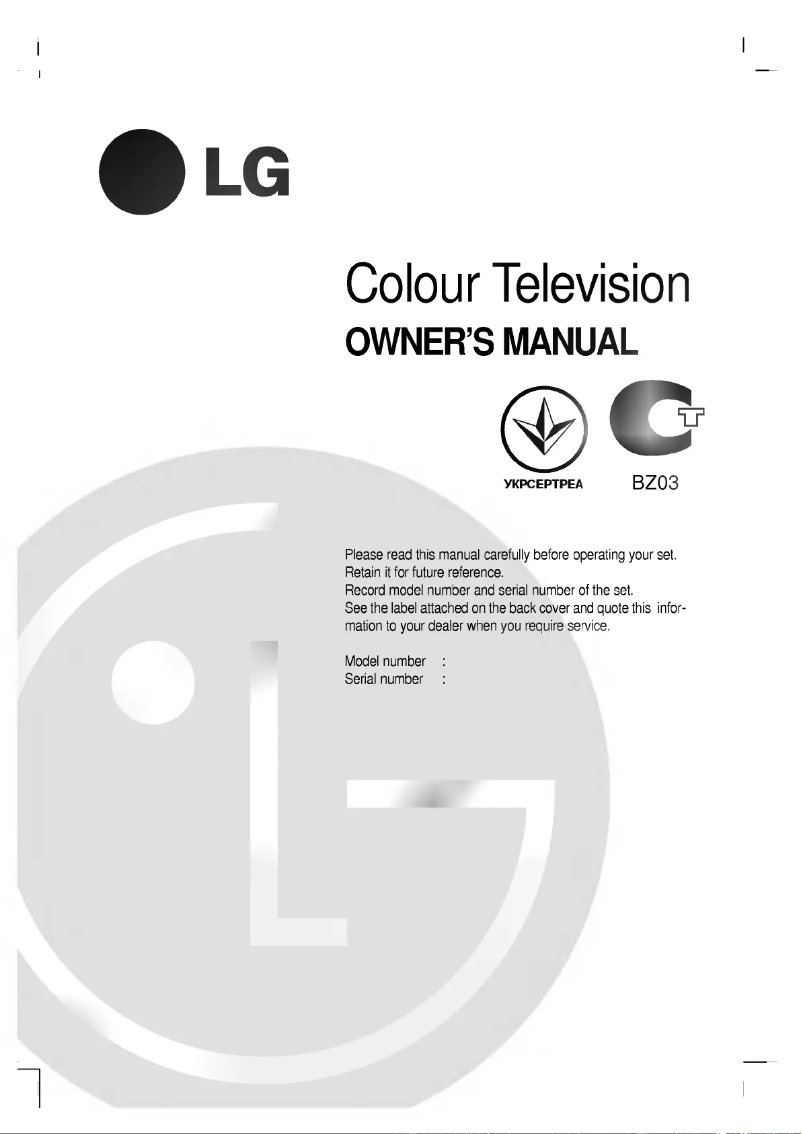 Page 1 of the manual User Manual LG CT-25Q45VE
