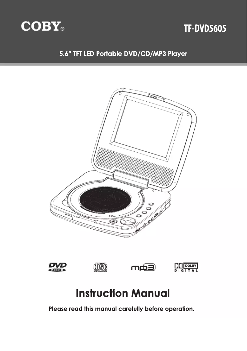 Page 1 de la notice Manuel utilisateur Coby TF-DVD5605