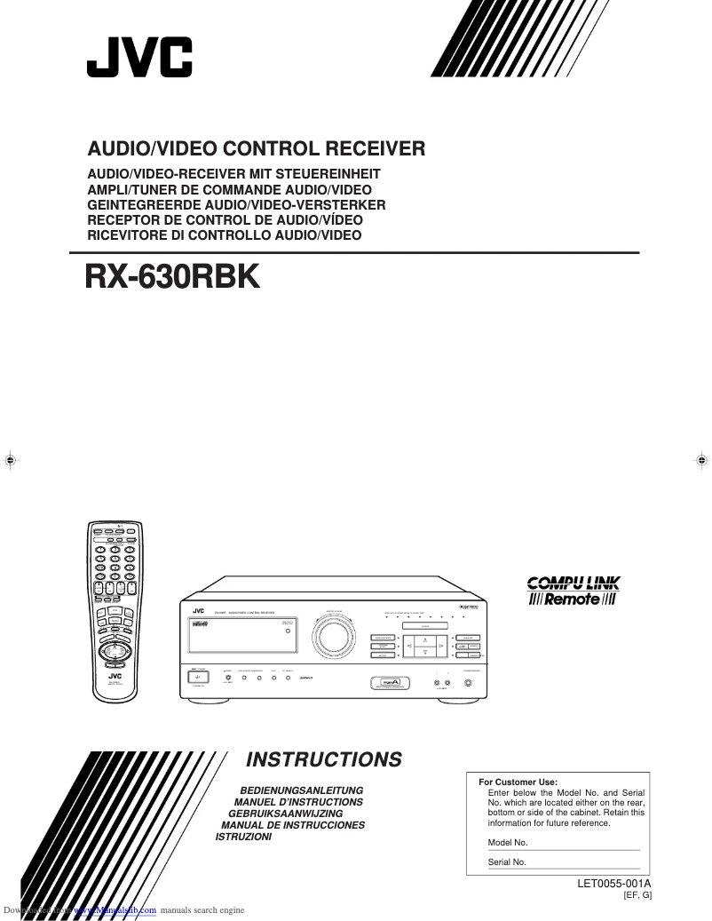 Image de la première page du manuel de l'appareil RX-630RBK