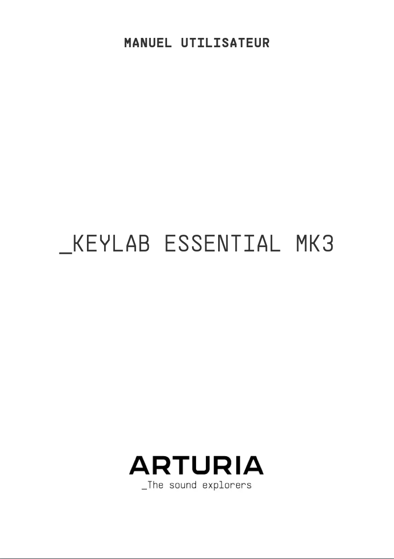 Page 1 de la notice Manuel utilisateur Arturia KeyLab Essential 61 mk3