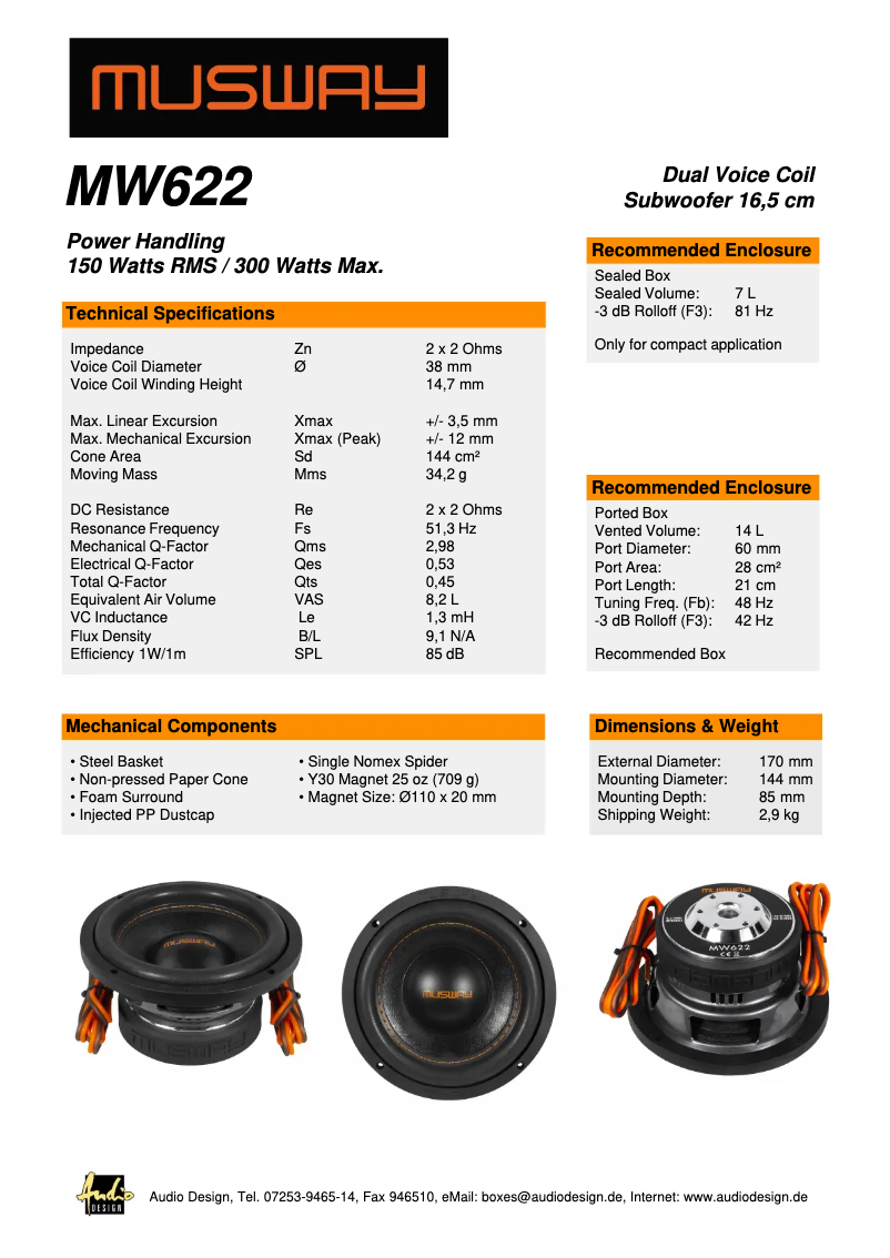 Page n°1 - Manuel utilisateur Musway MW622