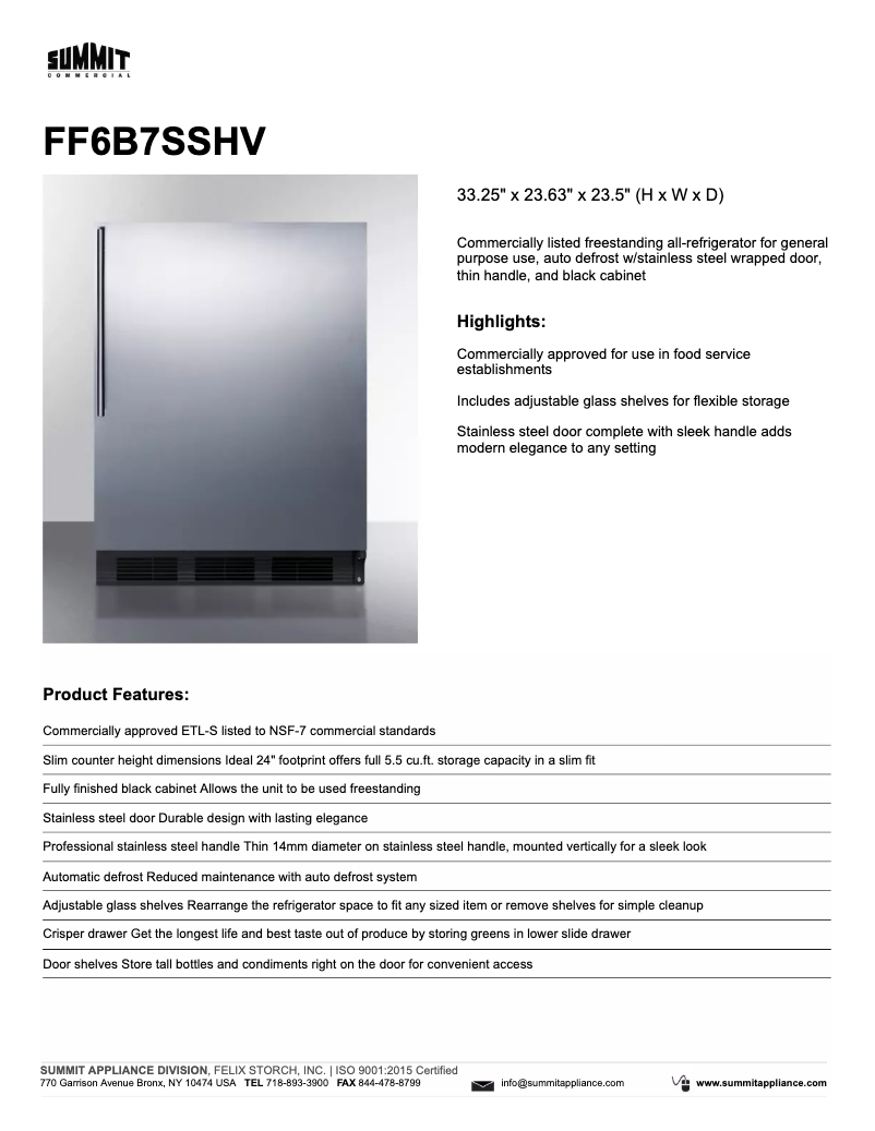 Image de la première page du manuel de l'appareil FF6B7SSHV