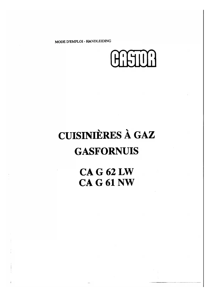 Image de la première page du manuel de l'appareil CA G 62 LW