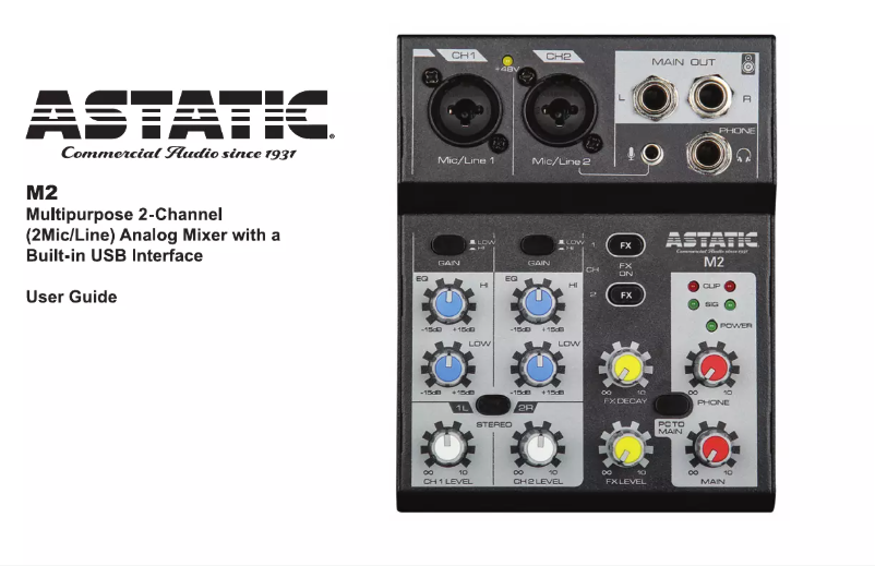 Page n°1 - Manuel utilisateur CAD Audio Astatic M2