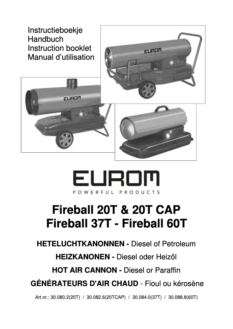Image de la première page du manuel de l'appareil Fireball 37T