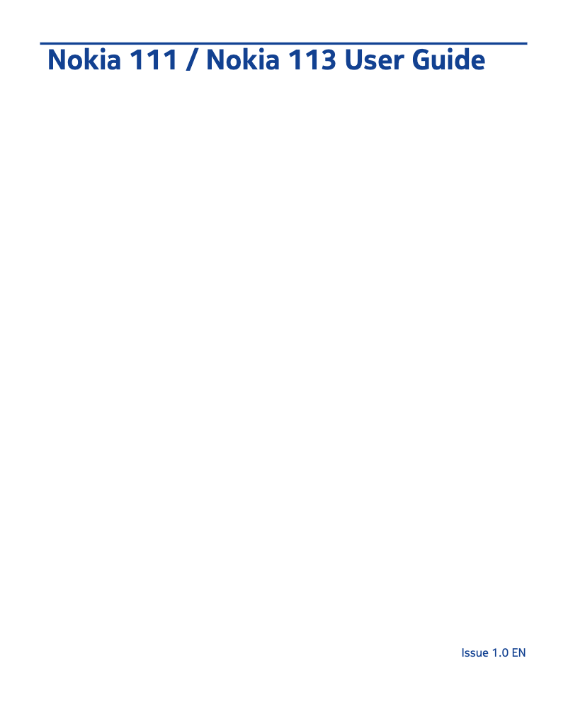 Page 1 de la notice Manuel utilisateur Nokia 111