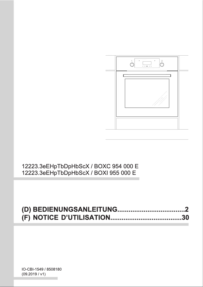 Page 1 de la notice Manuel utilisateur Amica BOXI 955 000 E