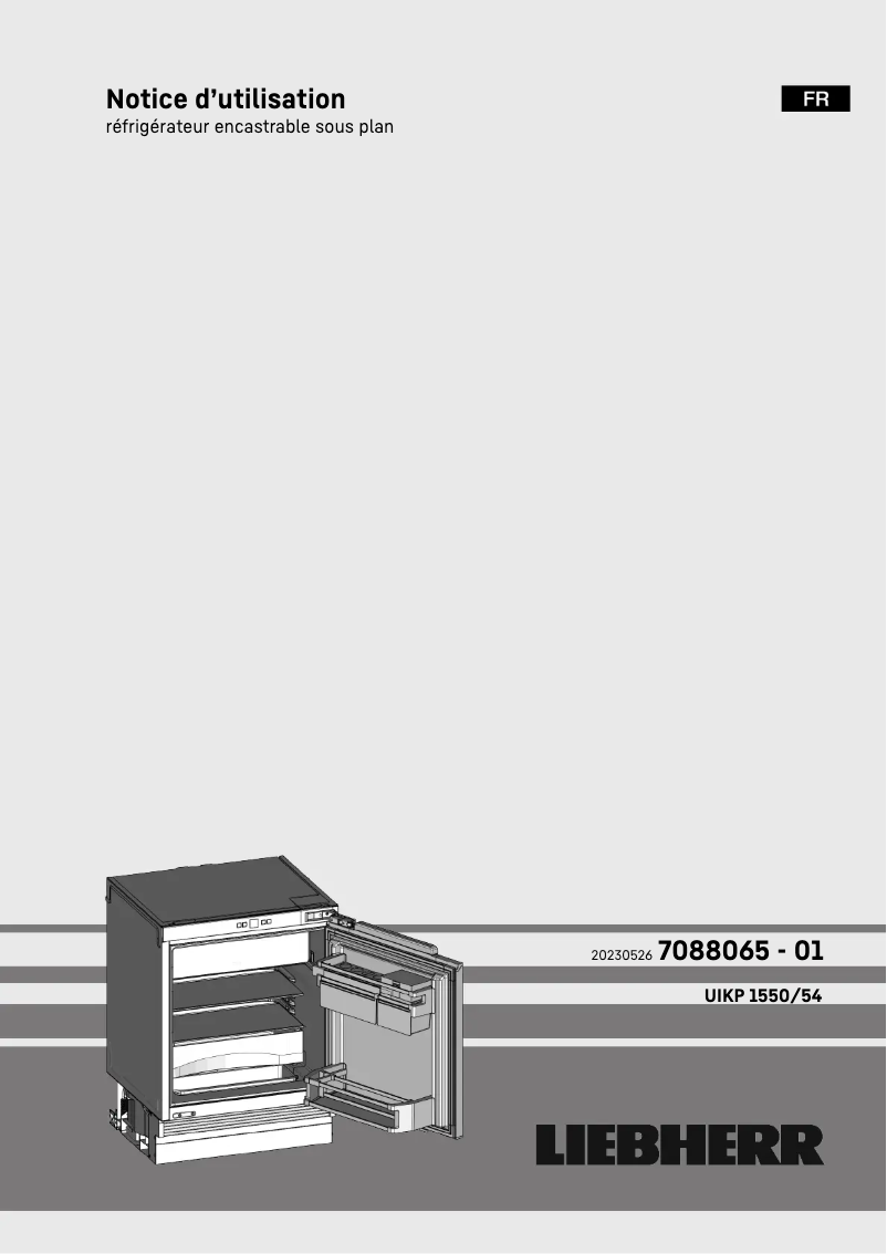 Page n°1 - Manuel utilisateur Liebherr UIKP 1554 Premium