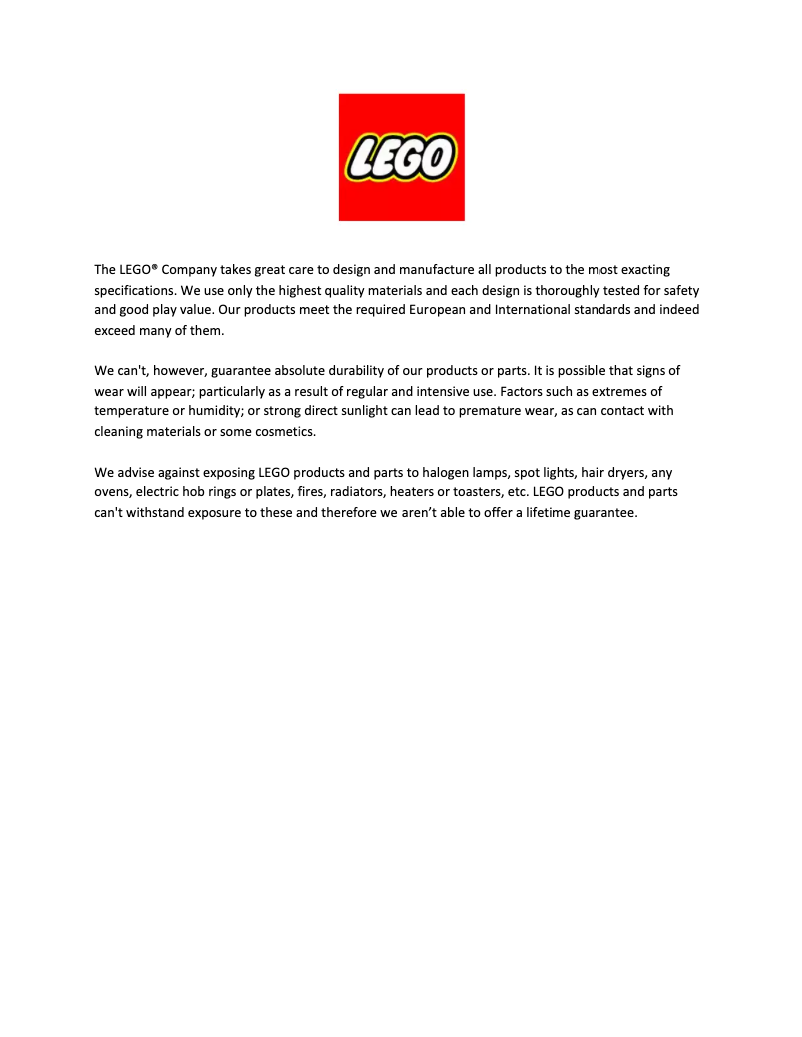 Page 1 de la notice Fiche technique Lego Super Heroes 6865