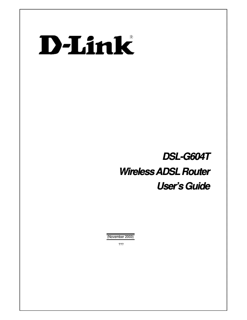 Page 1 de la notice Manuel utilisateur D-Link DSL-904