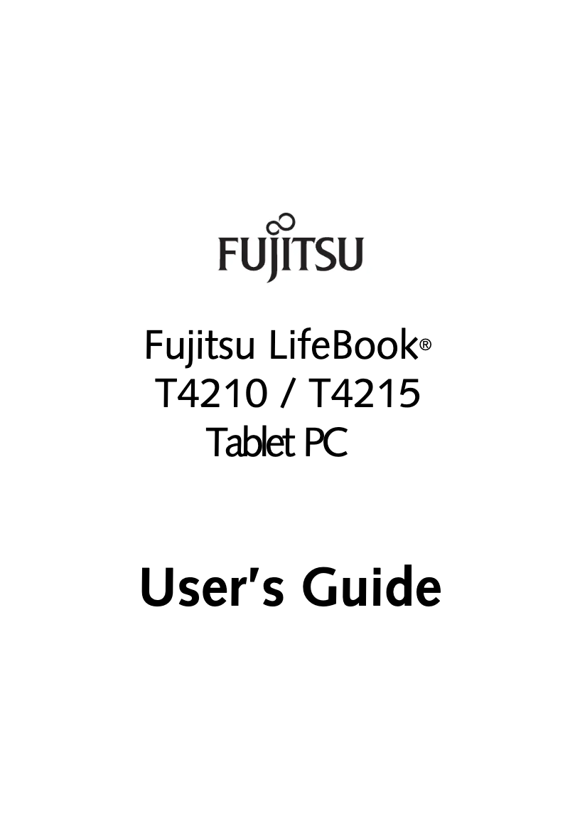 Page n°1 - Manuel utilisateur Fujitsu LifeBook T4210