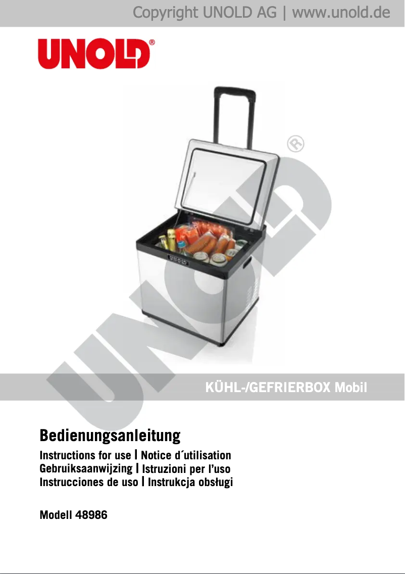 Page 1 de la notice Manuel utilisateur Unold Mobil 48986