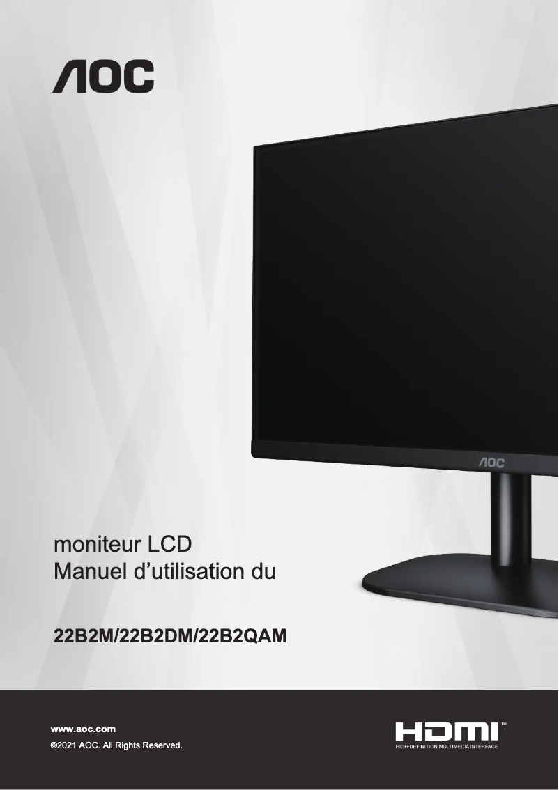 Page 1 de la notice Manuel utilisateur AOC 22B2DM
