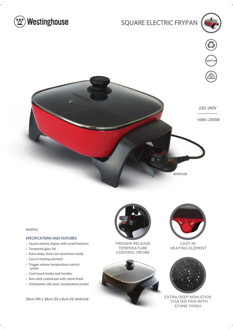 Page 1 de la notice Manuel utilisateur Westinghouse WHEF02R