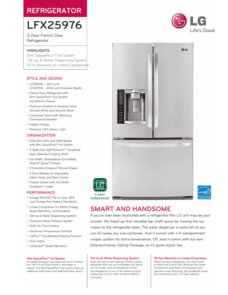 Image de la première page du manuel de l'appareil LFX21976ST